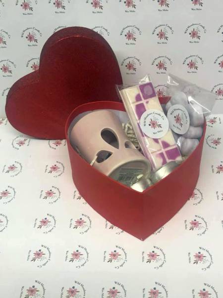 Set 1: Red Heart Shape Box, Burner & Melts, £15.00 each